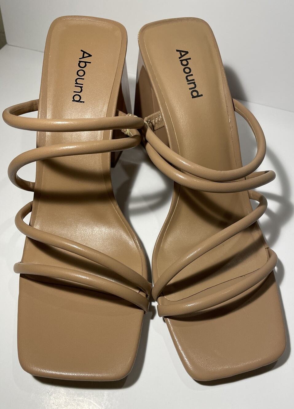 Abound Austyn Tan Heels Strappy Block Heel Nordstrom Versatile Sz 9.5M